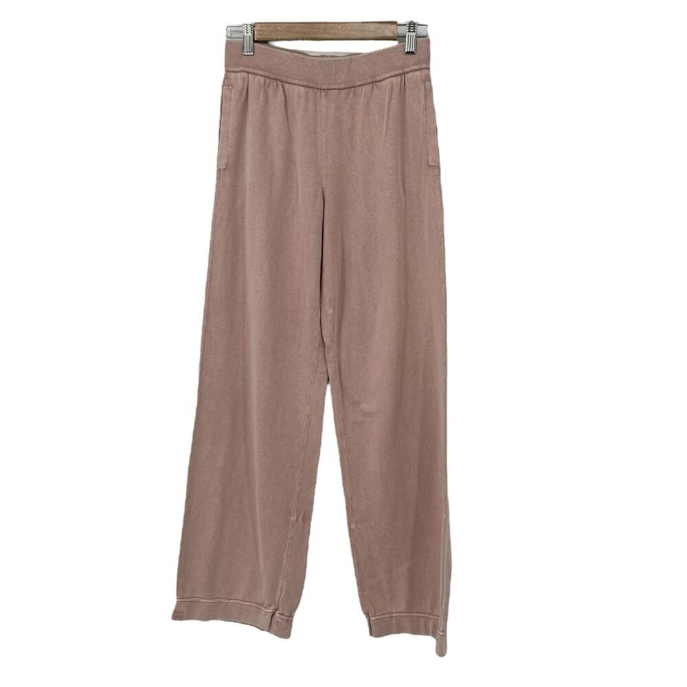 Barefoot Dreams Mauve Pink Cotton Lounge Pants XS Soft Wide Leg Cozy Relaxed Fit - Picture 4 of 8